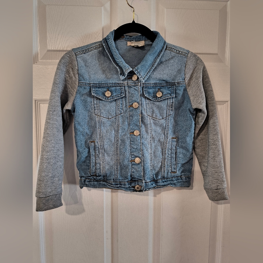 Soho Blue Sz S Girls Denim and Gray Jacket